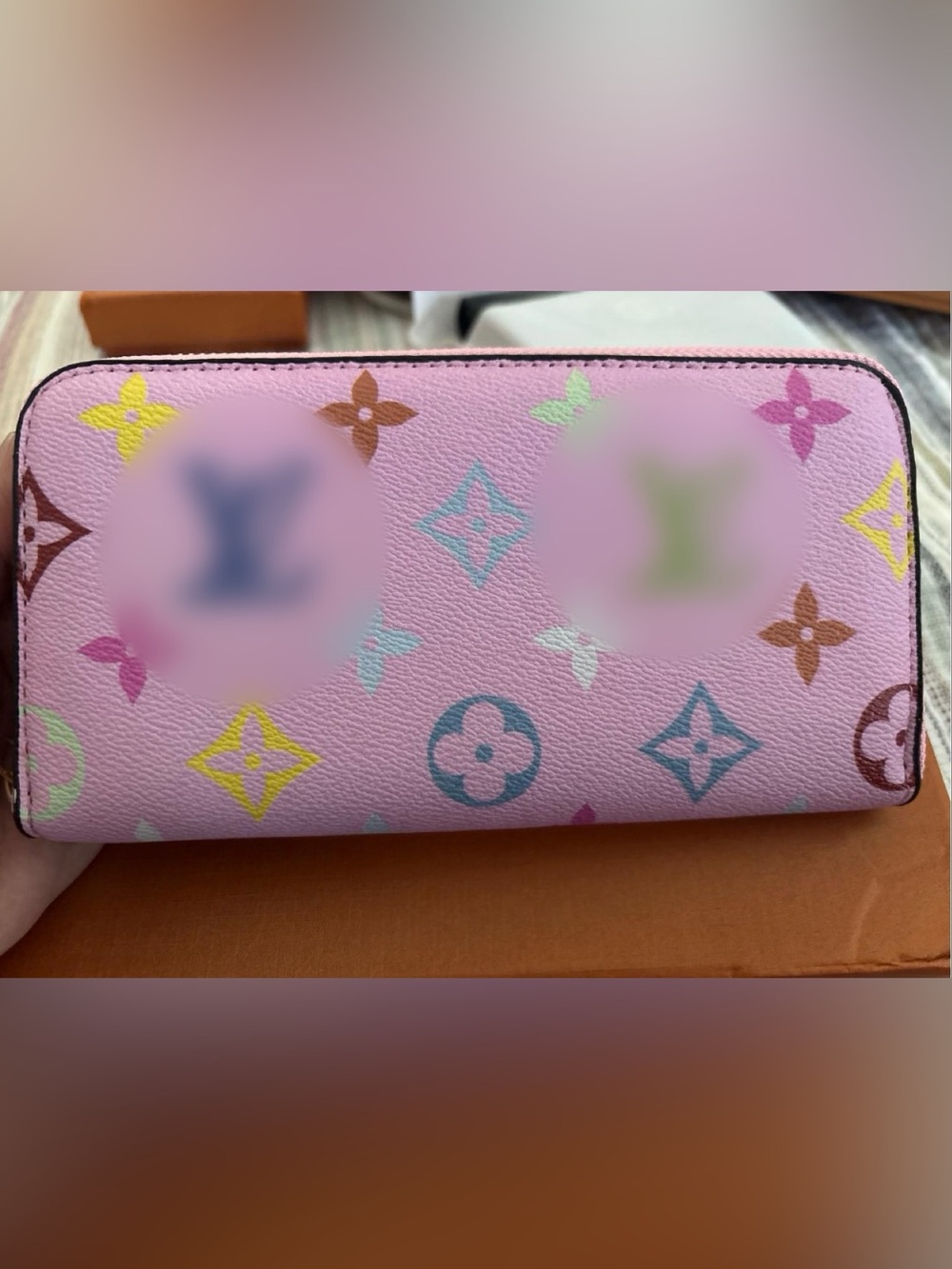 Pink Multicolor Monogram Zip Wallet - Women Bags